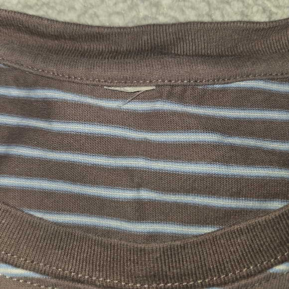 Zyia Brown And Blue Striped Crop Top - Picture 3 of 7